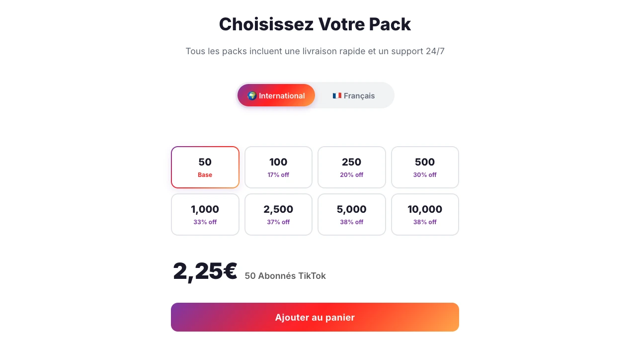 TikTok followers packages on Followers-Lab